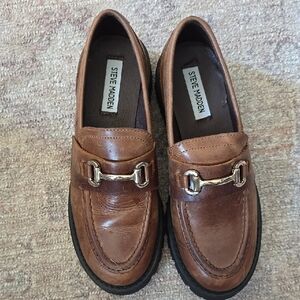 Steve Madden Brown Horsebit Loafers Timeless Flats